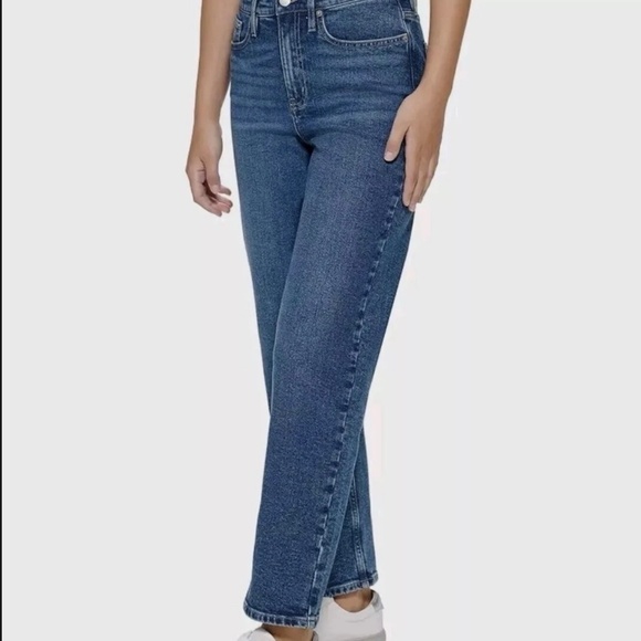 Calvin Klein Women High Rise Straight Leg Jeans Blue Wash 10 29" Inseam YKK - Picture 3 of 8